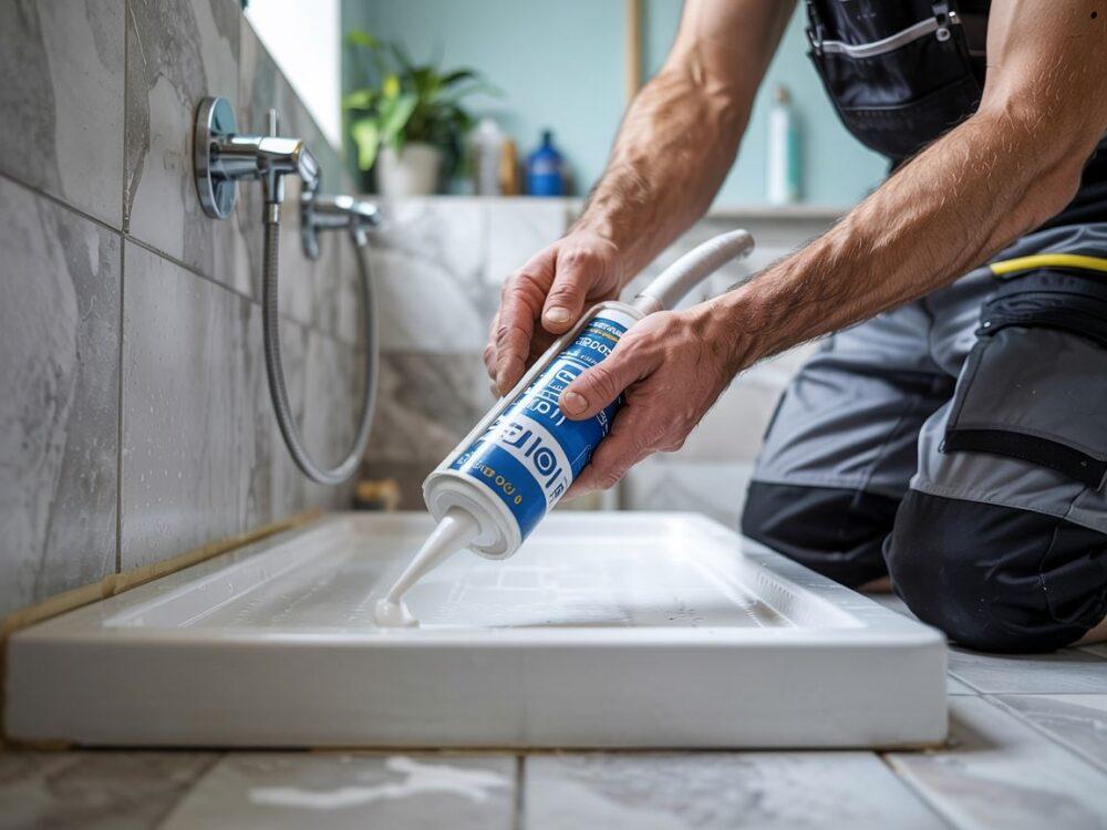 aplikacja silikonu w łazience