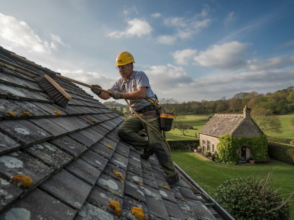 czysty dach po usunięciu mchu