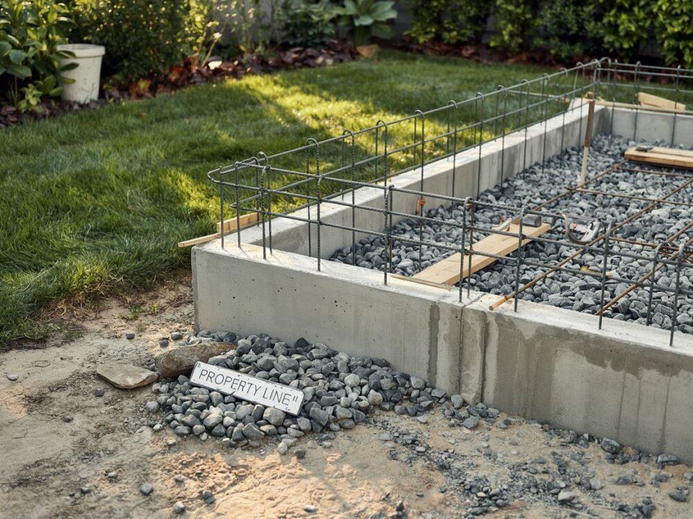 gruz i pręty stalowe fundament