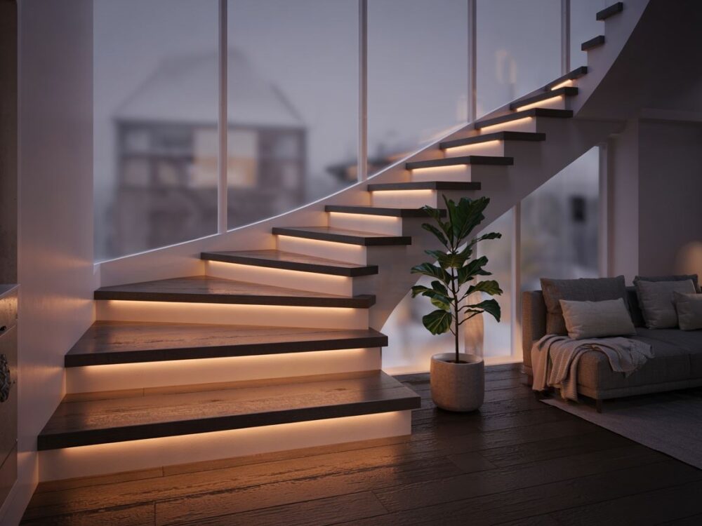 iluminacja stopni schodowych