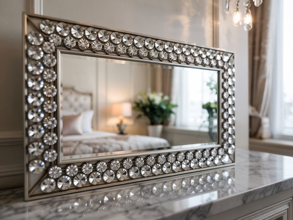 kryształy na lustrze