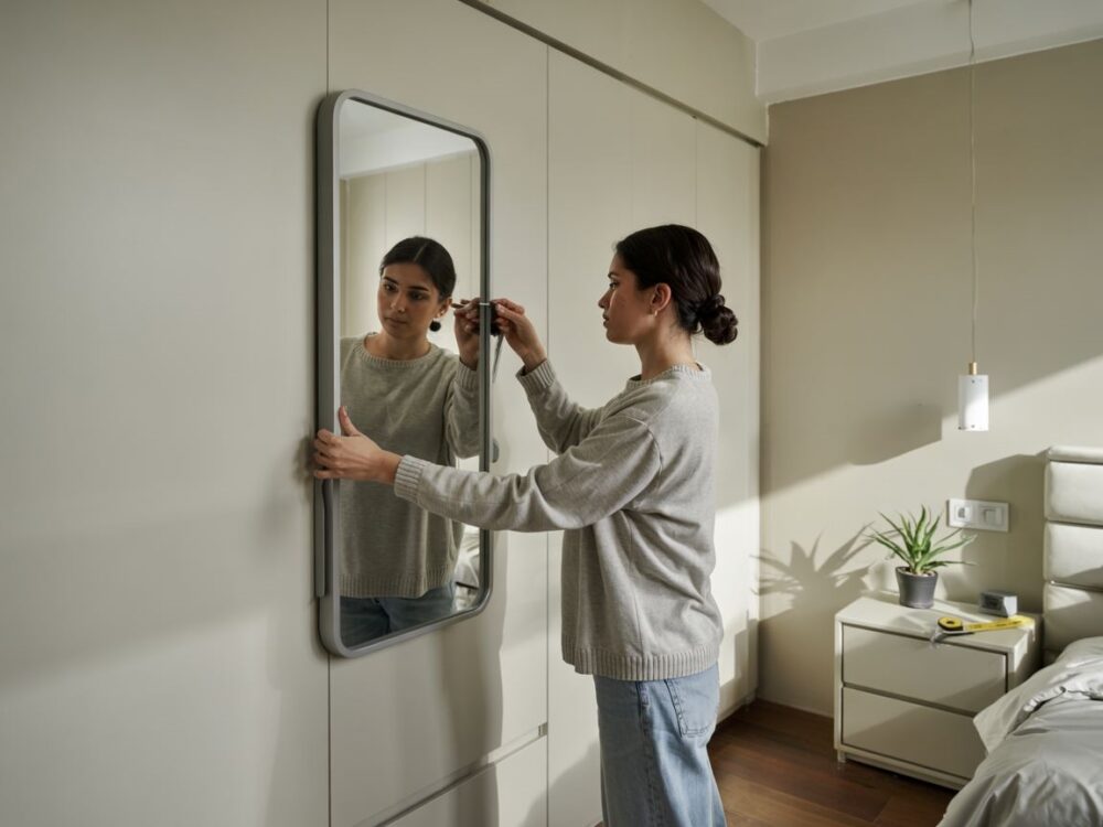 lustro na drzwiach garderoby