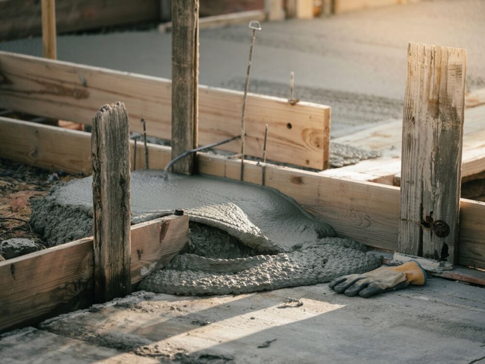 mokry beton ogrodzenie