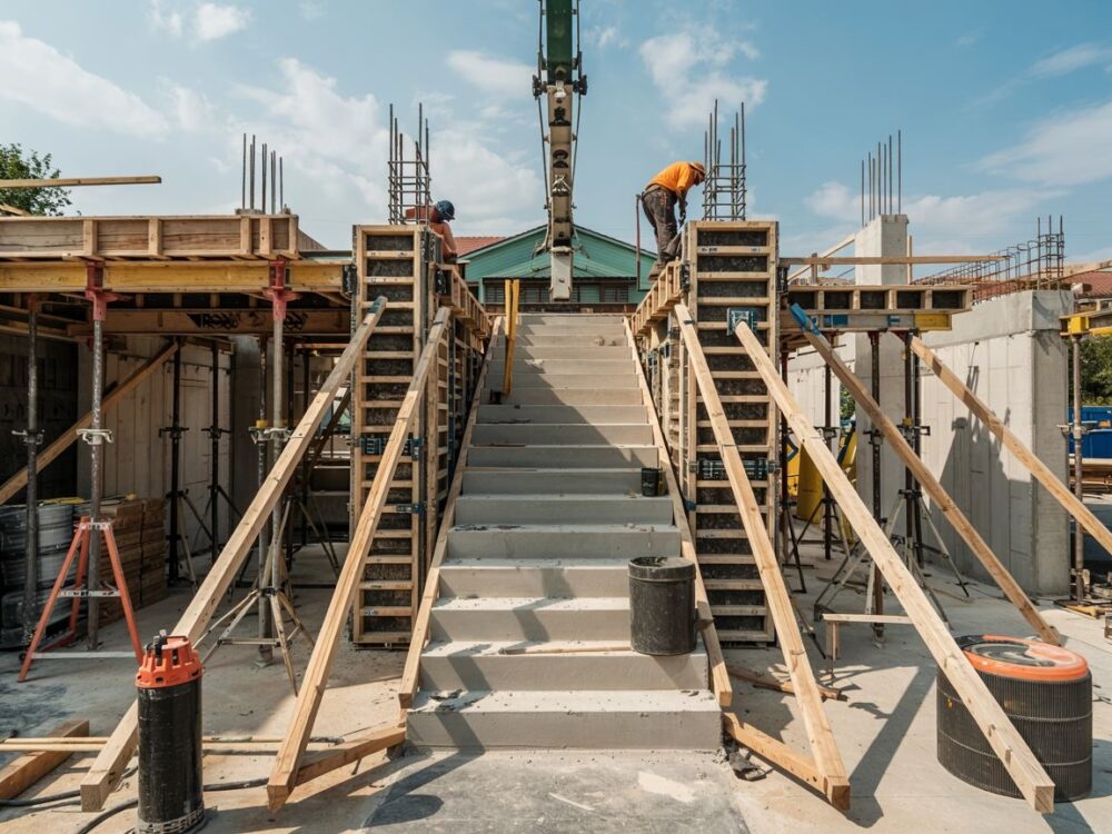 montaż deskowania schodów