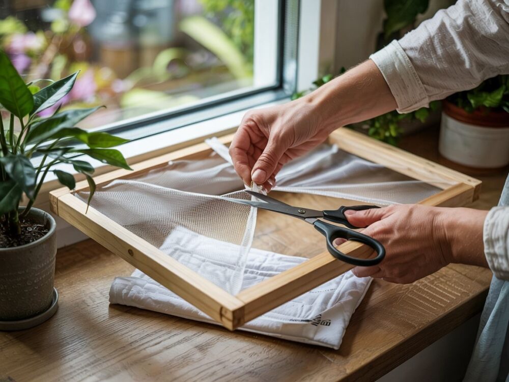 montaż siatki na okno