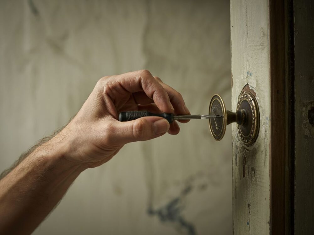 narzędzia przy klamce