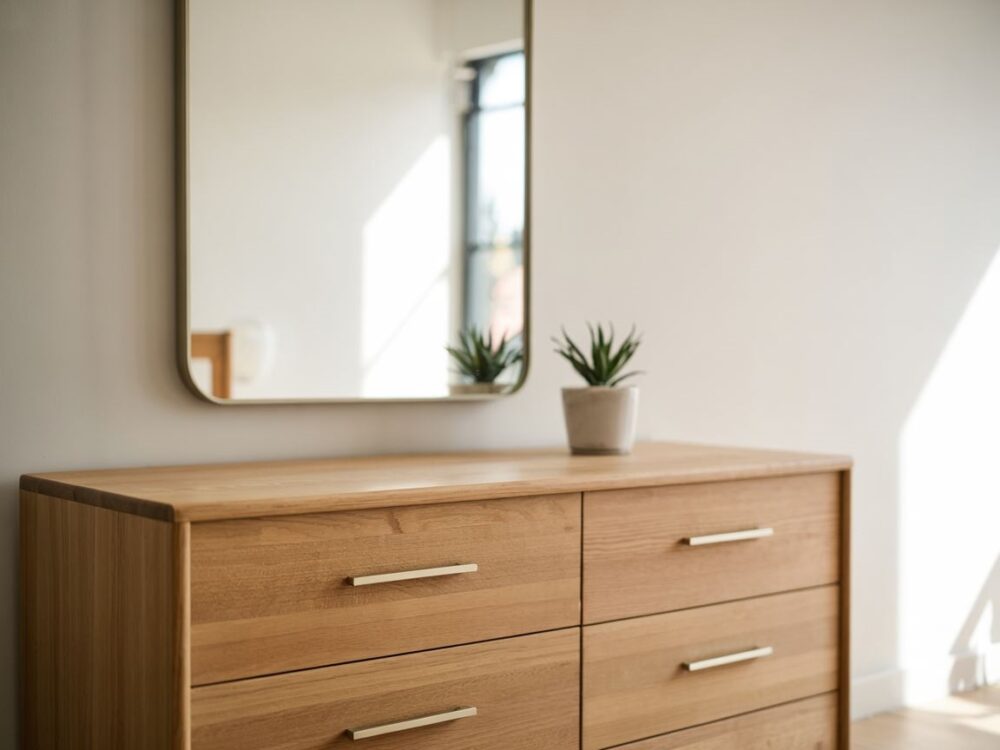 nowoczesna komoda z lustrem