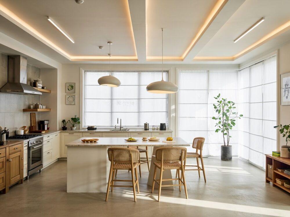 nowoczesne oświetlenie sufitowe kuchnia