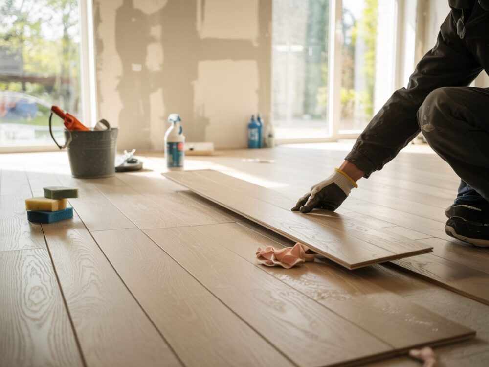 odświeżone panele w salonie