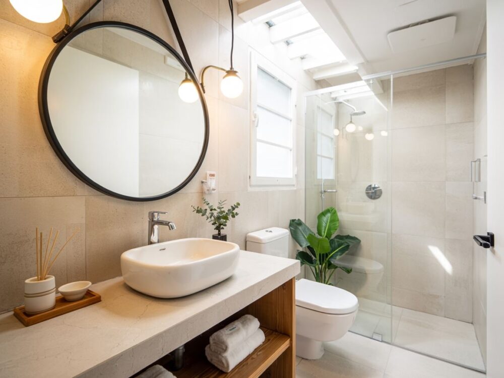 okrągłe lustro łazienkowe