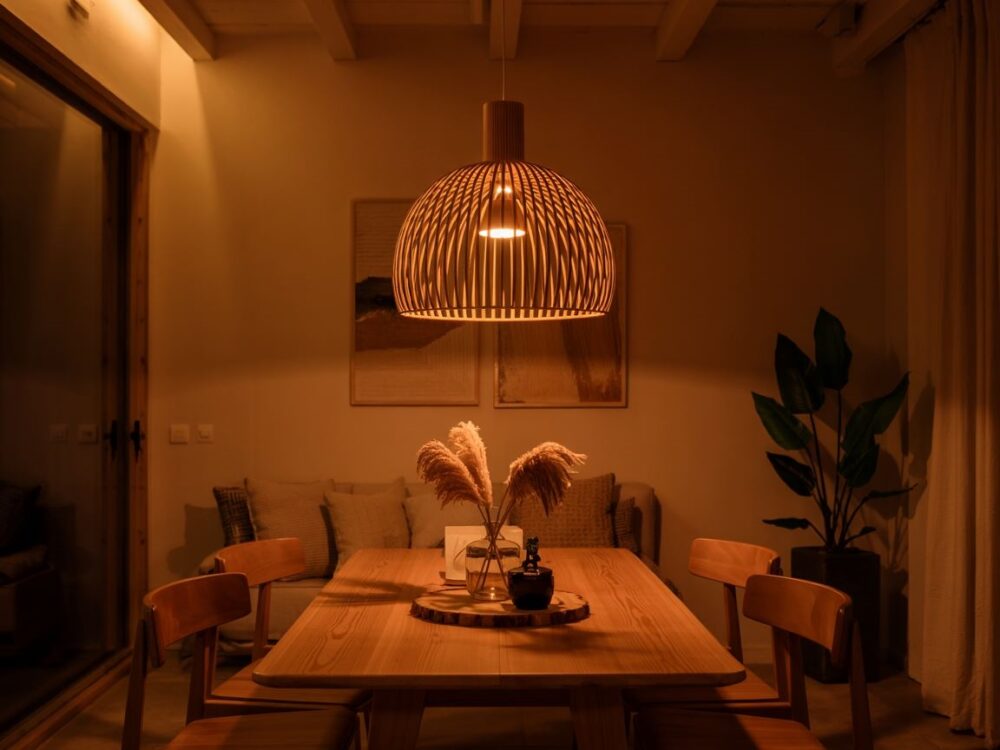 pendant lamp above table