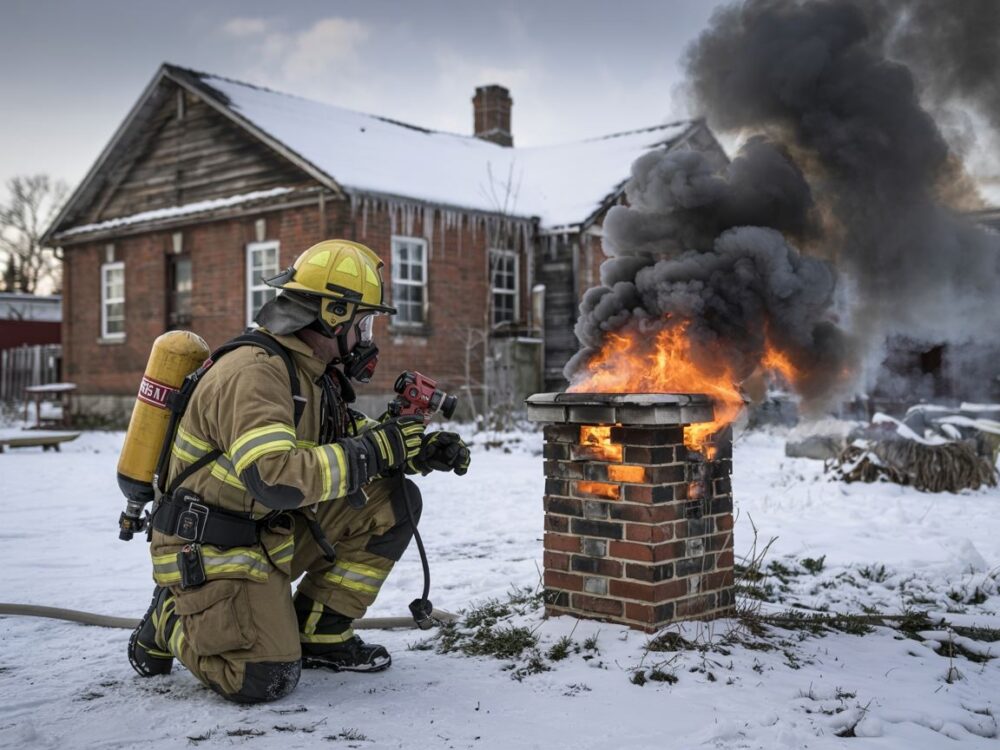 płomienie w kominie