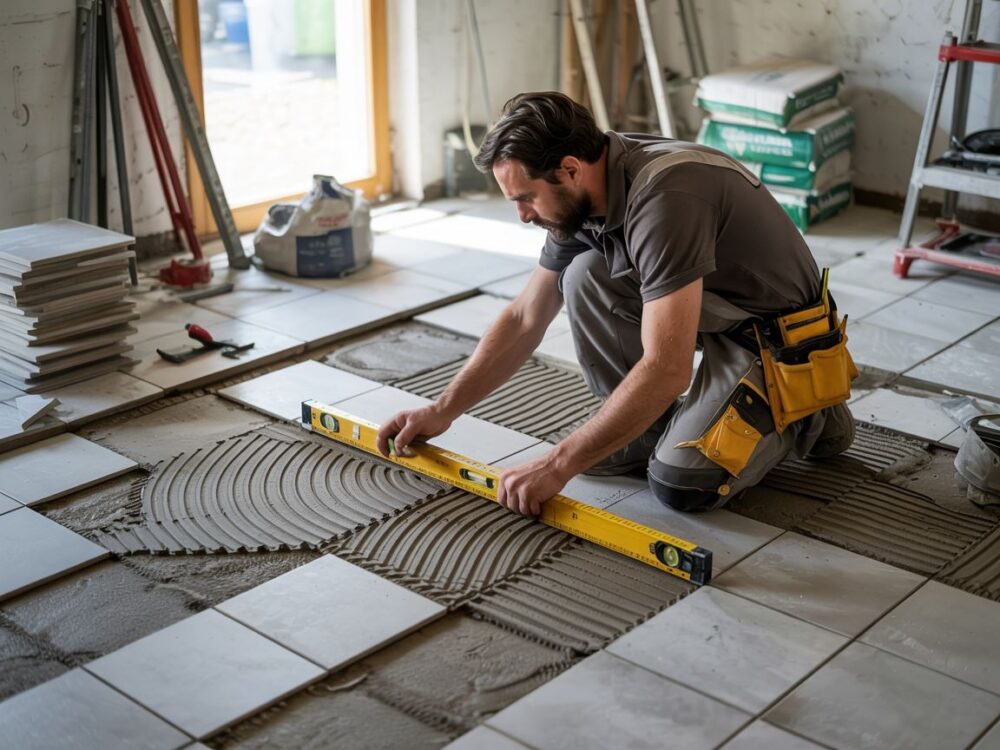 początek układania płytek