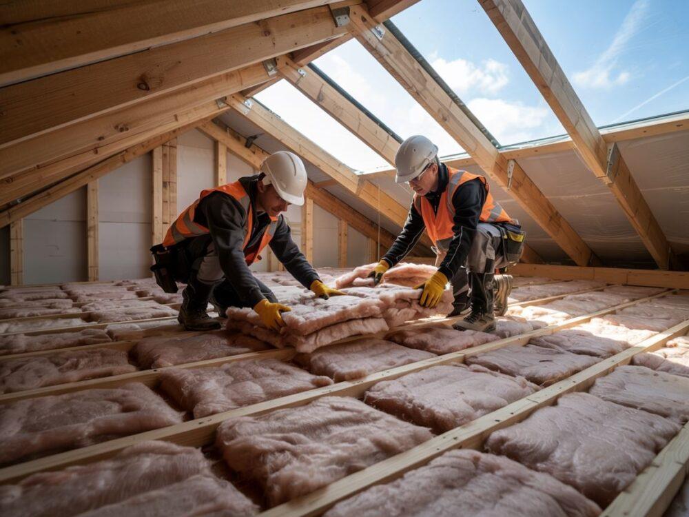 prace przy ociepleniu dachu
