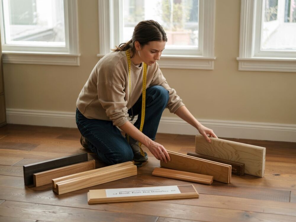 próbki listew przy podłodze