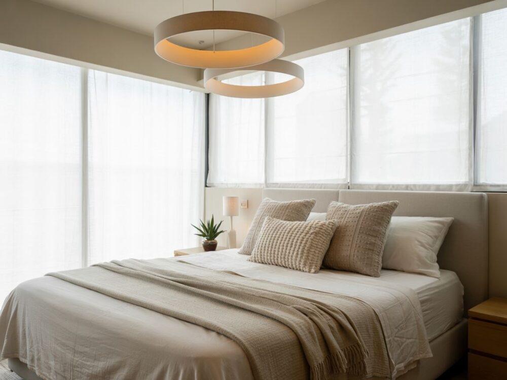 przytulna sypialnia lampy