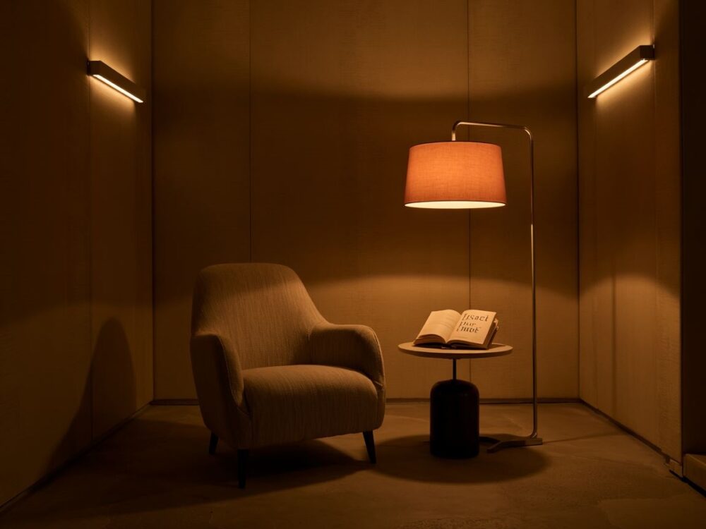 przytulny pokój bez okna