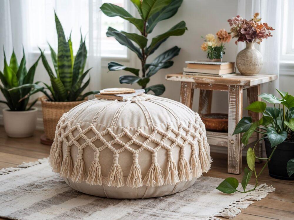 pufa w stylu boho