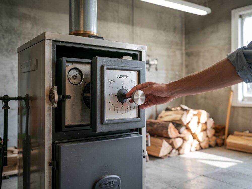 regulacja nadmuchu kotła