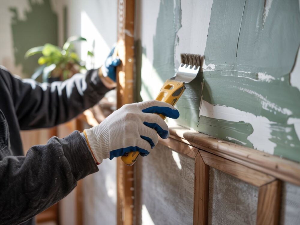 ściana przed i po czyszczeniu