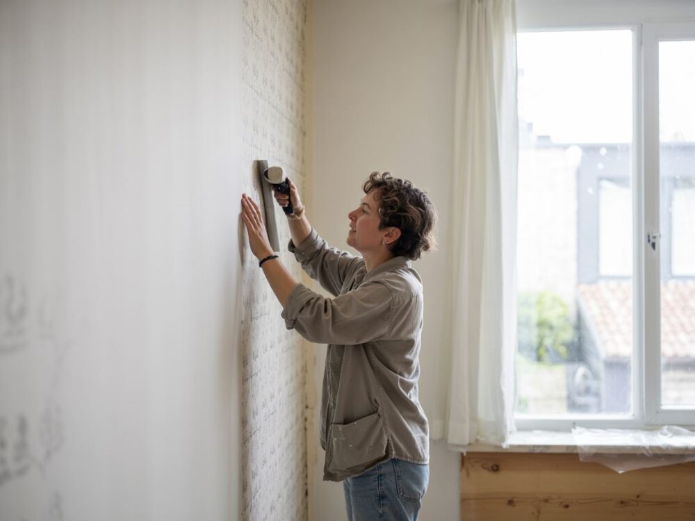 tapeta wokół ramy okiennej