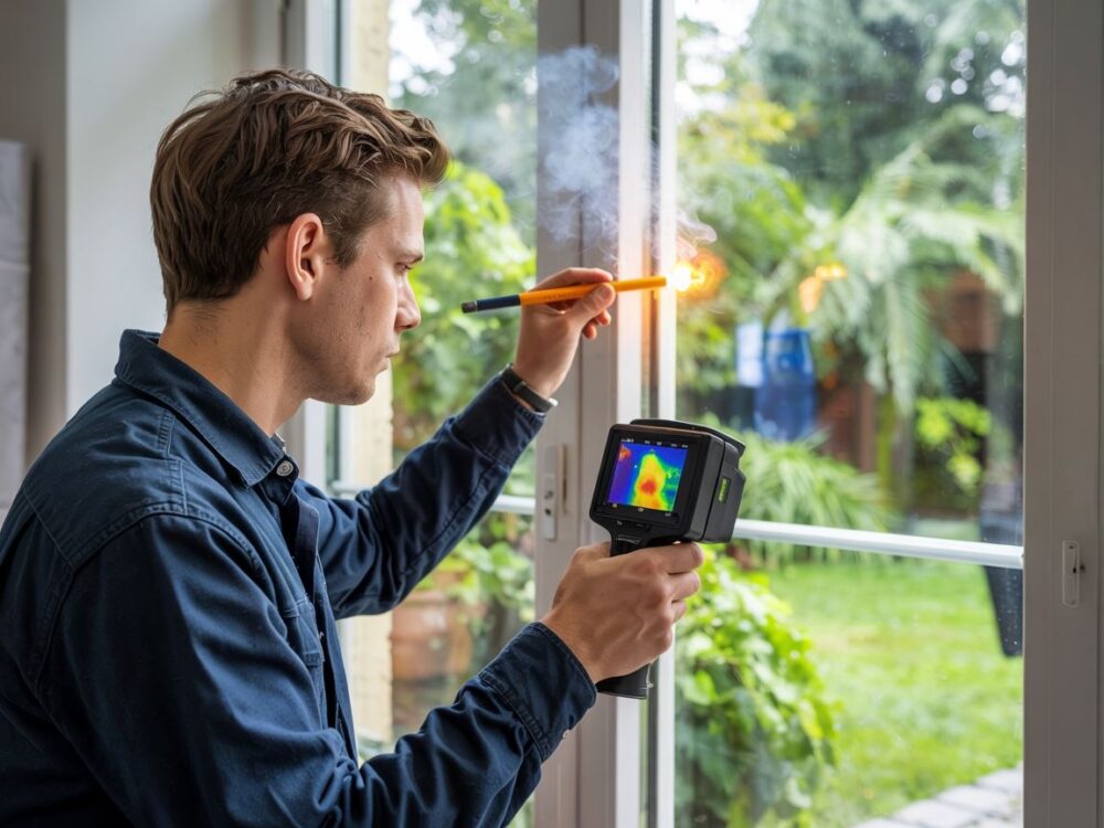 test dymem przy oknie