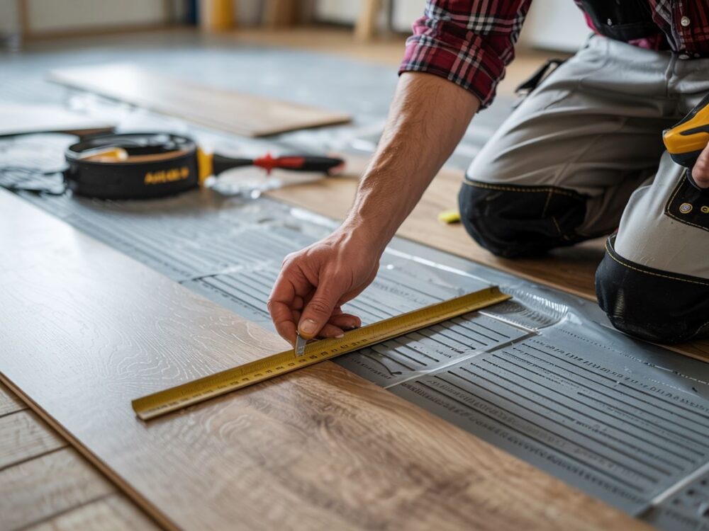 układanie paneli na podkładzie