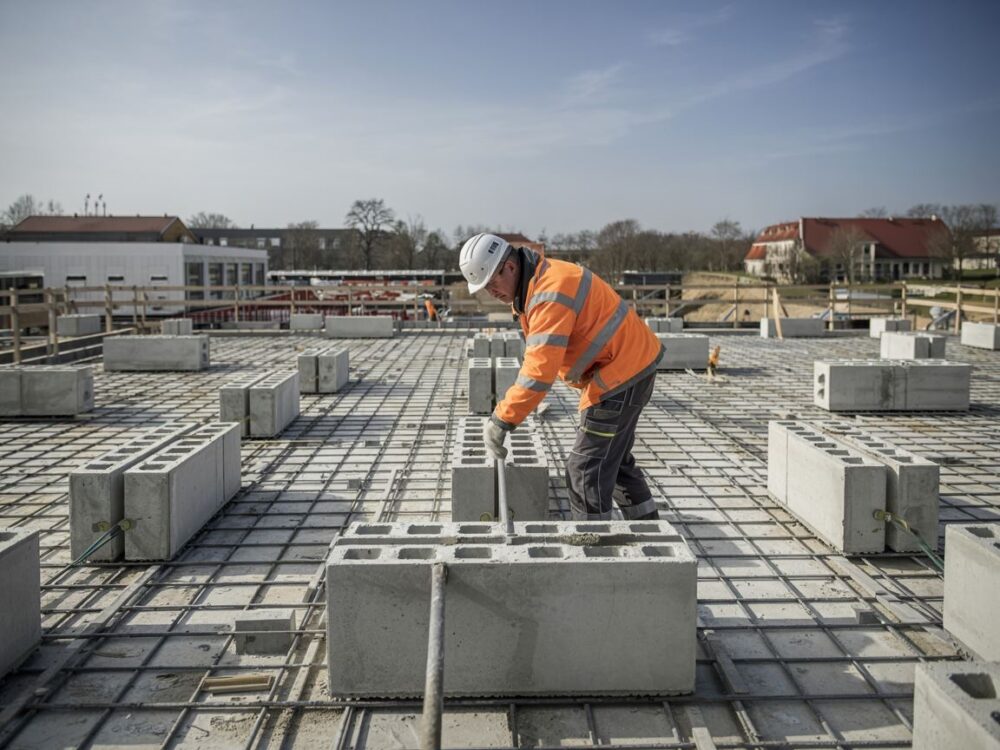 układanie pustaków szalunkowych