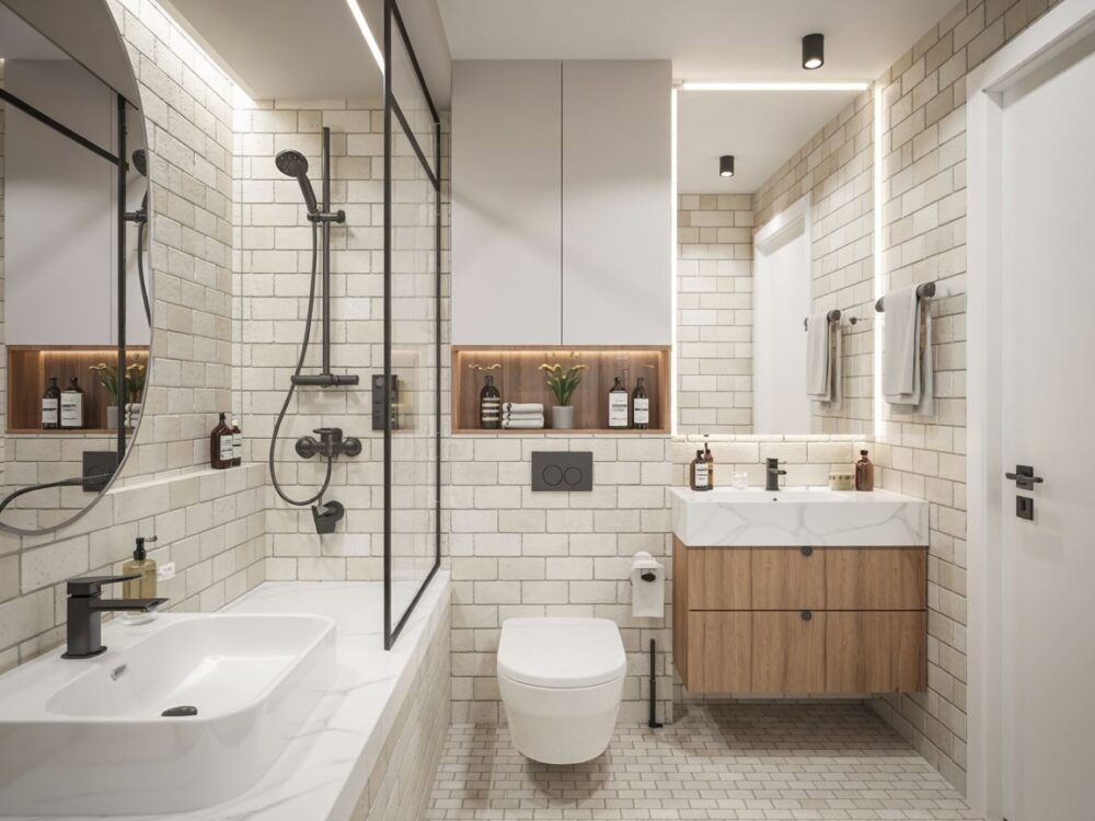 ukryte rury łazienka