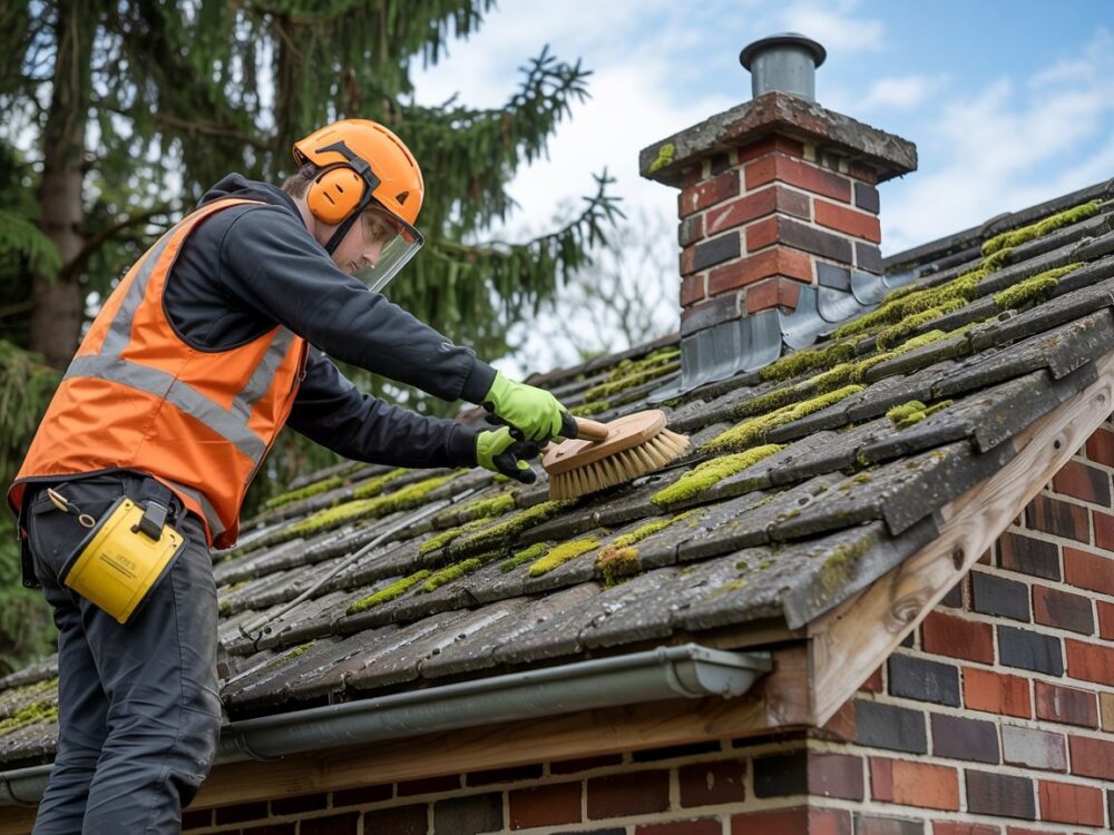 usuwanie mchu z dachu