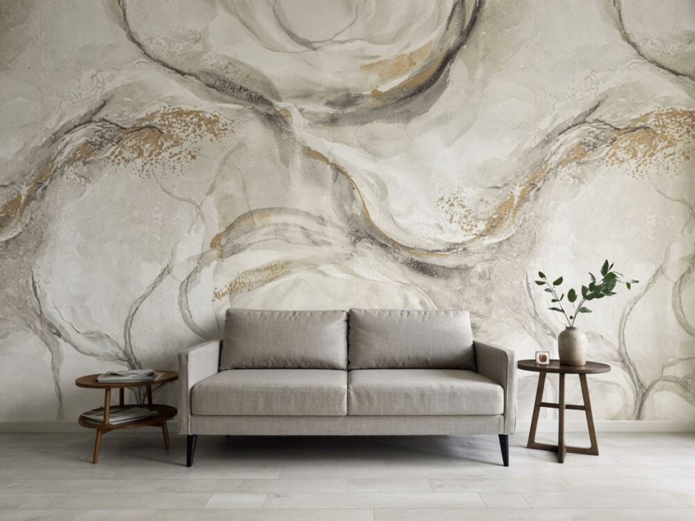 wnętrze z tapetą płócienną